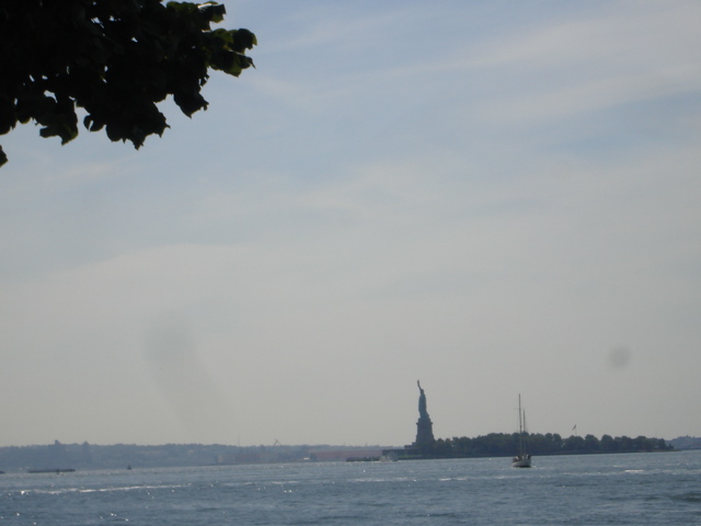 looking down the hudson towards liberty island